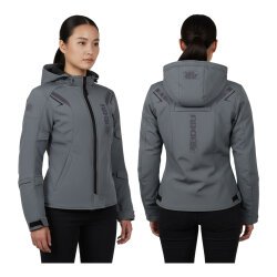 4Riders Alice Pro Korumalı Softshell Kadın Motosiklet Montu Gri - 3