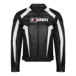 4Riders Circuit Dana Derisi Korumalı Motosiklet Montu Siyah / Beyaz - 4Riders