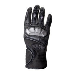 4Riders Valencia Korumalı Deri Motosiklet Eldiveni Siyah - 4Riders