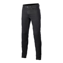 GARAJJ Alpinestars Argon Slim Fit Denim Korumalı Motosiklet Pantolonu Siyah - 1