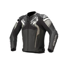 Alpinestars Atem V4 Deri Korumalı Motosiklet Ceketi Siyah / Gri / Beyaz - Alpinestars