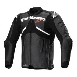 Alpinestars ATEM V5 Korumalı Deri Motosiklet Montu Siyah / Beyaz - Alpinestars