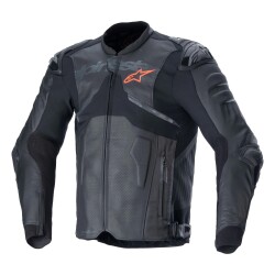 Alpinestars ATEM V5 Korumalı Deri Motosiklet Montu Siyah 