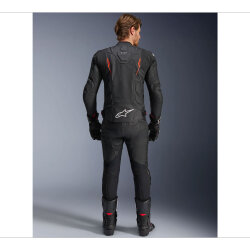 Alpinestars Dusk Airflow Korumalı Deri Motosiklet Montu Siyah / Kırmızı - 5