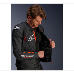 Alpinestars Dusk Airflow Korumalı Deri Motosiklet Montu Siyah / Kırmızı - 8