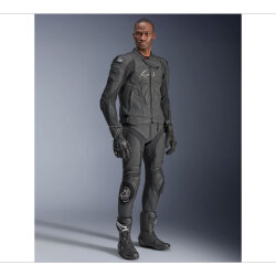 Alpinestars Dusk Airflow Korumalı Deri Motosiklet Montu Siyah / Siyah - 4