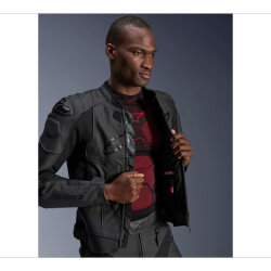 Alpinestars Dusk Airflow Korumalı Deri Motosiklet Montu Siyah / Siyah - 9