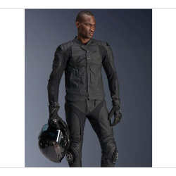 Alpinestars Dusk Airflow Korumalı Deri Motosiklet Montu Siyah / Siyah - 10