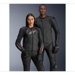 Alpinestars Dusk Airflow Korumalı Deri Motosiklet Montu Siyah / Siyah - 11