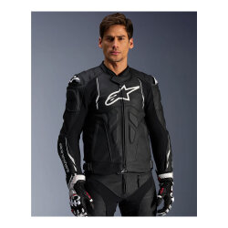Alpinestars Dusk Korumalı Deri Motosiklet Montu Siyah / Beyaz - 3