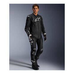 Alpinestars Dusk Korumalı Deri Motosiklet Montu Siyah / Beyaz - 4