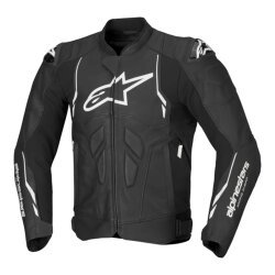 Alpinestars Dusk Korumalı Deri Motosiklet Montu Siyah / Beyaz - Alpinestars