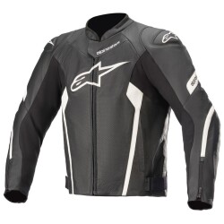 Alpinestars Faster V2 Airflow Deri Korumalı Motosiklet Montu Siyah / Beyaz - 1