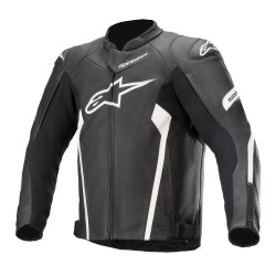 Alpinestars Faster V2 Deri Korumalı Motosiklet Montu Siyah / Beyaz 