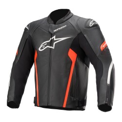 Alpinestars Faster V2 Deri Korumalı Motosiklet Montu Siyah / Kırmızı 