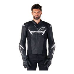 Alpinestars Faster V3 Air Korumalı Deri Motosiklet Montu Siyah / Beyaz - 3