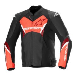 Alpinestars Faster V3 Air Korumalı Deri Motosiklet Montu Siyah / Kırmızı - Alpinestars