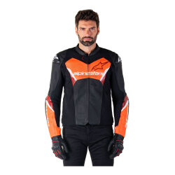 Alpinestars Faster V3 Air Korumalı Deri Motosiklet Montu Siyah / Kırmızı - 3
