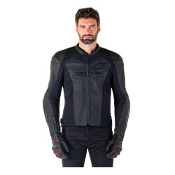 Alpinestars Faster V3 Air Korumalı Deri Motosiklet Montu Siyah / Siyah - 3