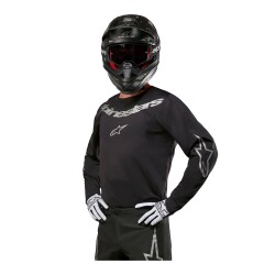 Alpinestars Fluid Graphite Off-Road Motosiklet Jerseyi Siyah / Gümüş - 4