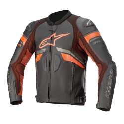 Alpinestars GP Plus R V3 Rideknit Deri Korumalı Motosiklet Montu Siyah / Beyaz / Kırmızı - 1