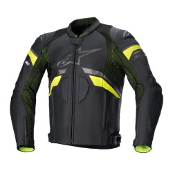 GARAJJ Alpinestars GP Plus R V3 Rideknit Deri Korumalı Motosiklet Montu Siyah / Sarı 