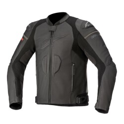 GARAJJ Alpinestars GP Plus R V3 Rideknit Deri Korumalı Motosiklet Montu Siyah / Siyah 