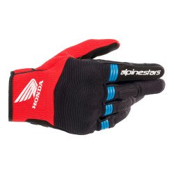 Alpinestars Honda Copper Korumalı Motosiklet Eldiveni Siyah / Kırmızı / Mavi - Alpinestars
