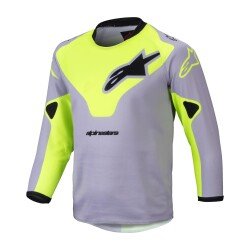 Alpinestars Kids Racer Veil Çocuk Off-Road Jerseyi Gri / Sarı / Siyah - Alpinestars