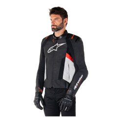 Alpinestars Missile V3 Deri Korumalı Motosiklet Montu Siyah / Beyaz / Kırmızı - 3