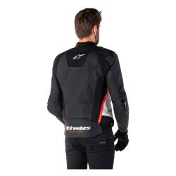 Alpinestars Missile V3 Deri Korumalı Motosiklet Montu Siyah / Beyaz / Kırmızı - 4