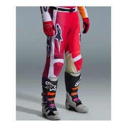 Alpinestars Racer Portl Off-Road Motosiklet Pantolonu Kırmızı / Beyaz / Siyah - 4