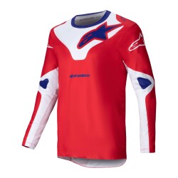 Alpinestars Racer Veil Kros Motosiklet Jerseyi Kırmızı / Beyaz / Mavi - 1