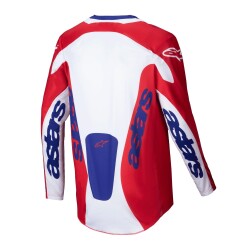 Alpinestars Racer Veil Kros Motosiklet Jerseyi Kırmızı / Beyaz / Mavi - 2