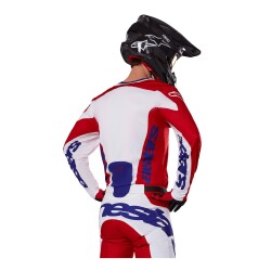 Alpinestars Racer Veil Kros Motosiklet Jerseyi Kırmızı / Beyaz / Mavi - 4