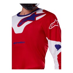 Alpinestars Racer Veil Kros Motosiklet Jerseyi Kırmızı / Beyaz / Mavi - 6