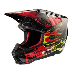 Alpinestars SM5 Rash Off-Road Motosiklet Kaskı Koyu Gri / Kırmızı / Beyaz 