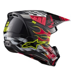 Alpinestars S-M5 Rash Off-Road Motosiklet Kaskı Koyu Gri / Kırmızı / Beyaz - 2