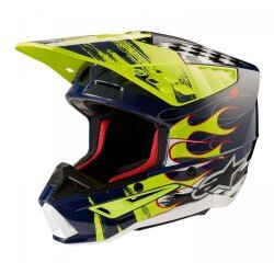Alpinestars SM5 Rash Off-Road Motosiklet Kaskı Lacivert / Sarı / Beyaz 