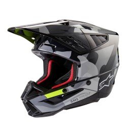 GARAJJ Alpinestars SM5 Rover 2 Off-Road Motosiklet Kaskı Gri / Siyah / Sarı 