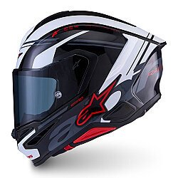 Alpinestars S R7 A-Core Kapalı Motosiklet Kaskı Siyah / Beyaz / Kırmızı - 3