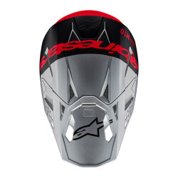 Alpinestars Supertech M10 Flood Off-Road Kaskı Gri / Kırmızı / Siyah - 7