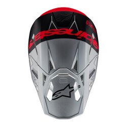 Alpinestars Supertech M10 Flood Off-Road Kaskı Gri / Kırmızı / Siyah - 7