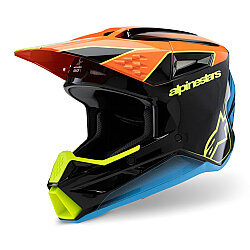 Alpinestars SM3 Fray Off-Road Motosiklet Kaskı Siyah / Mavi / Oranj - Alpinestars