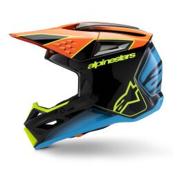 Alpinestars SM3 Youth Fray Off-Road Çocuk Genç Motosiklet Kaskı Siyah / Mavi / Oranj - 3