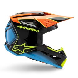 Alpinestars SM3 Youth Fray Off-Road Çocuk Genç Motosiklet Kaskı Siyah / Mavi / Oranj - 4