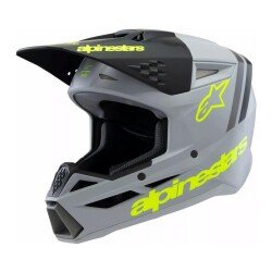 Alpinestars SM3 Youth Radium Off-Road Çocuk Genç Motosiklet Kaskı Gri / Siyah / Sarı - Alpinestars