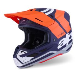 Alpinestars S-M7 Core Off-Road Kaskı Mavi / Beyaz / Oranj - Alpinestars