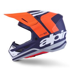 Alpinestars S-M7 Core Off-Road Kaskı Mavi / Beyaz / Oranj - 4