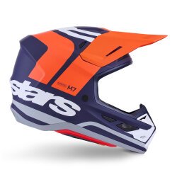 Alpinestars S-M7 Core Off-Road Kaskı Mavi / Beyaz / Oranj - 5